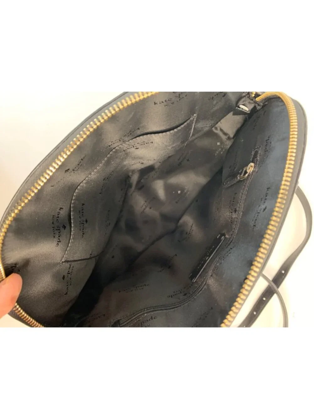 Kate Spade Black Leather Dome Satchel Crossbody Bag M 12 x 9 EUC Sylvia